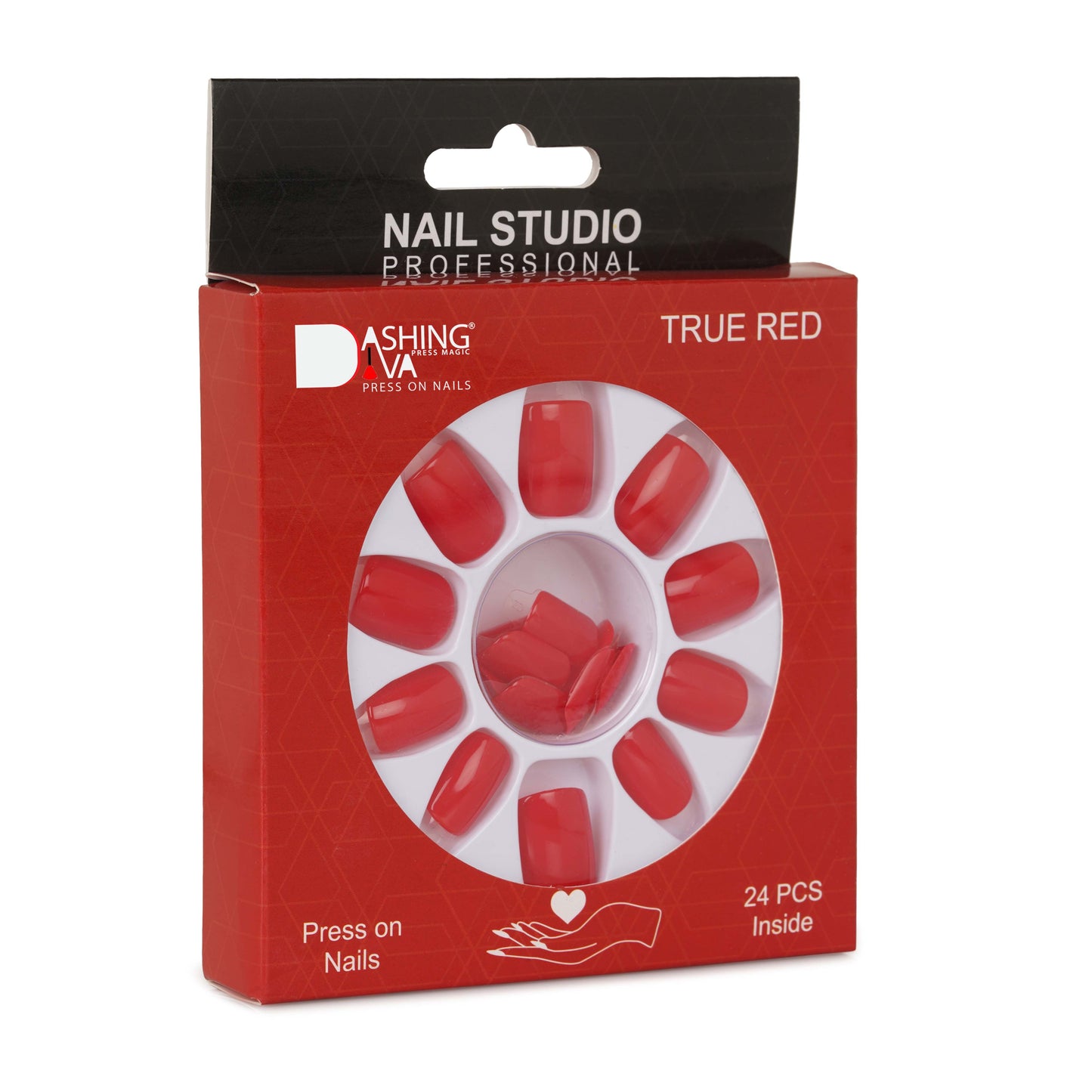 Stick On Nails | Red Artificial/Fake Reusable Press on Nails With Quick Dry Nail Glue
