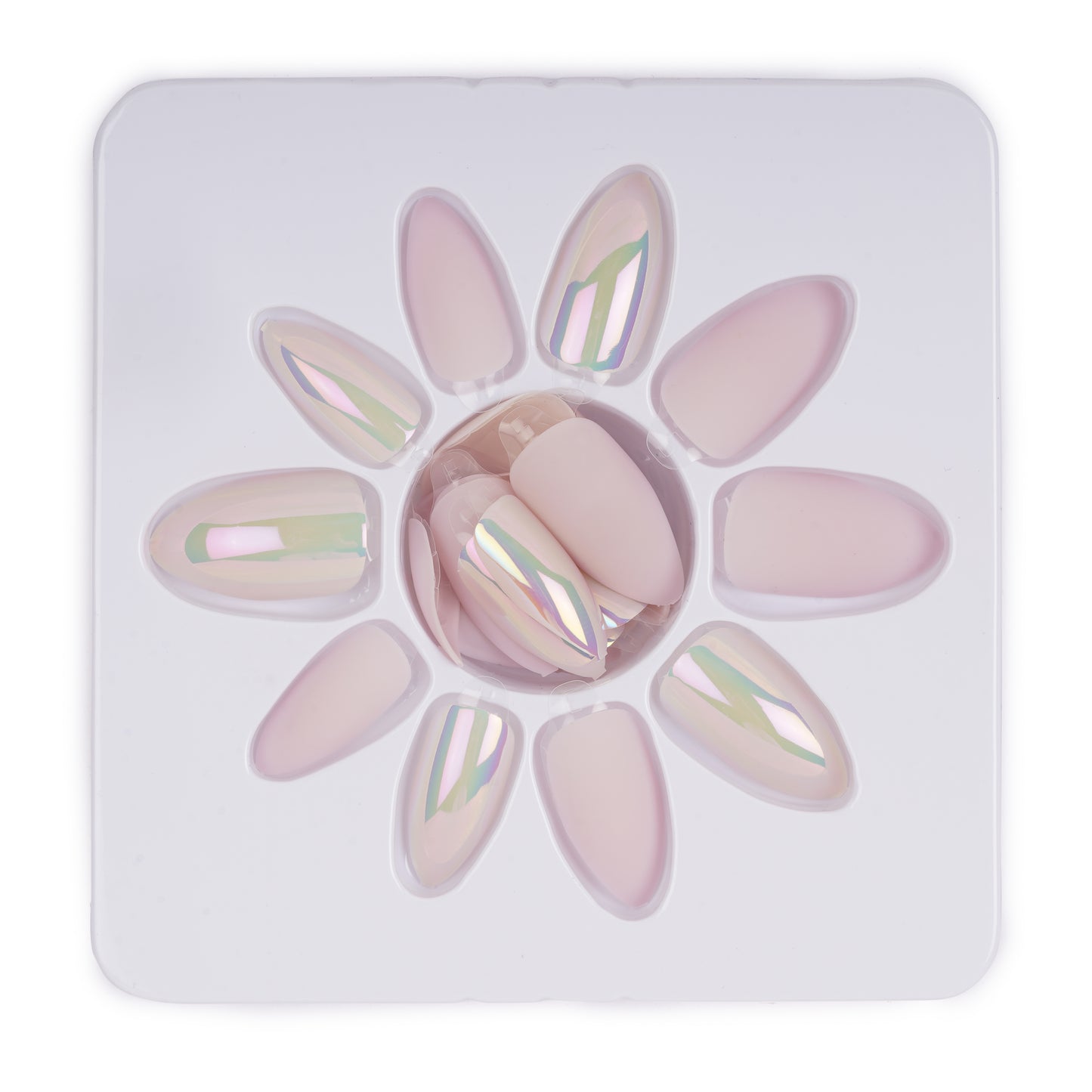 Stick On Nails | Dashing Diva Press Magic Brick Red, Blush Pink Reusable Artificial Acrylic Press on Nails With Quick Dry Nail Glue, Pack of 2