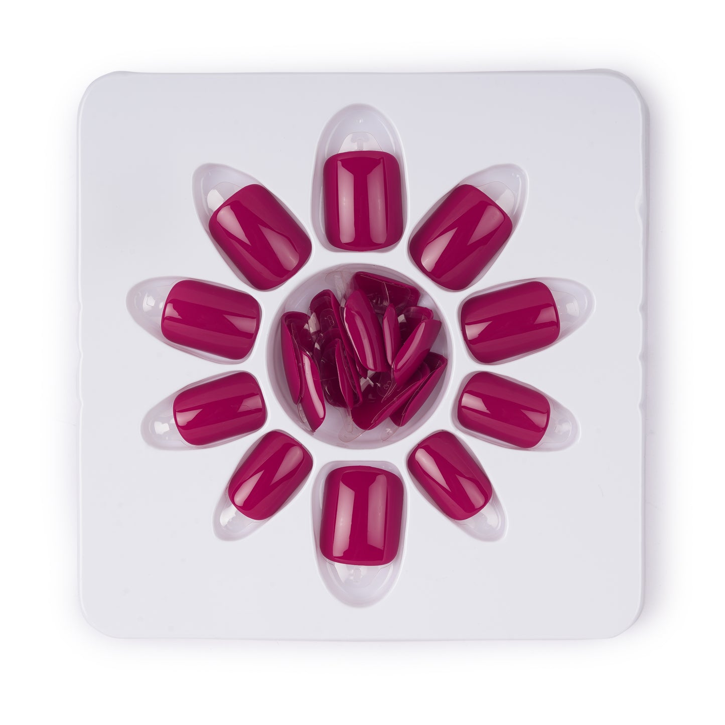 Stick On Nails | Dashing Diva Press Magic Brick Red, Blush Pink Reusable Artificial Acrylic Press on Nails With Quick Dry Nail Glue, Pack of 2