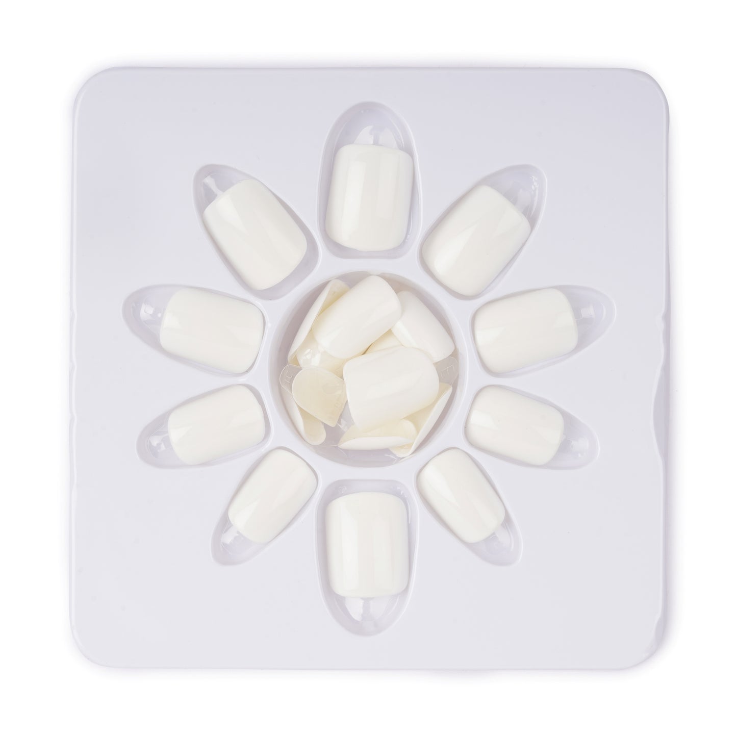 Stick On Nails | Dashing Diva Press Magic Beige Sparkles, Snow White French Manicure Nail Extension Press on Nails With Quick Dry Nail Glue, Pack of2