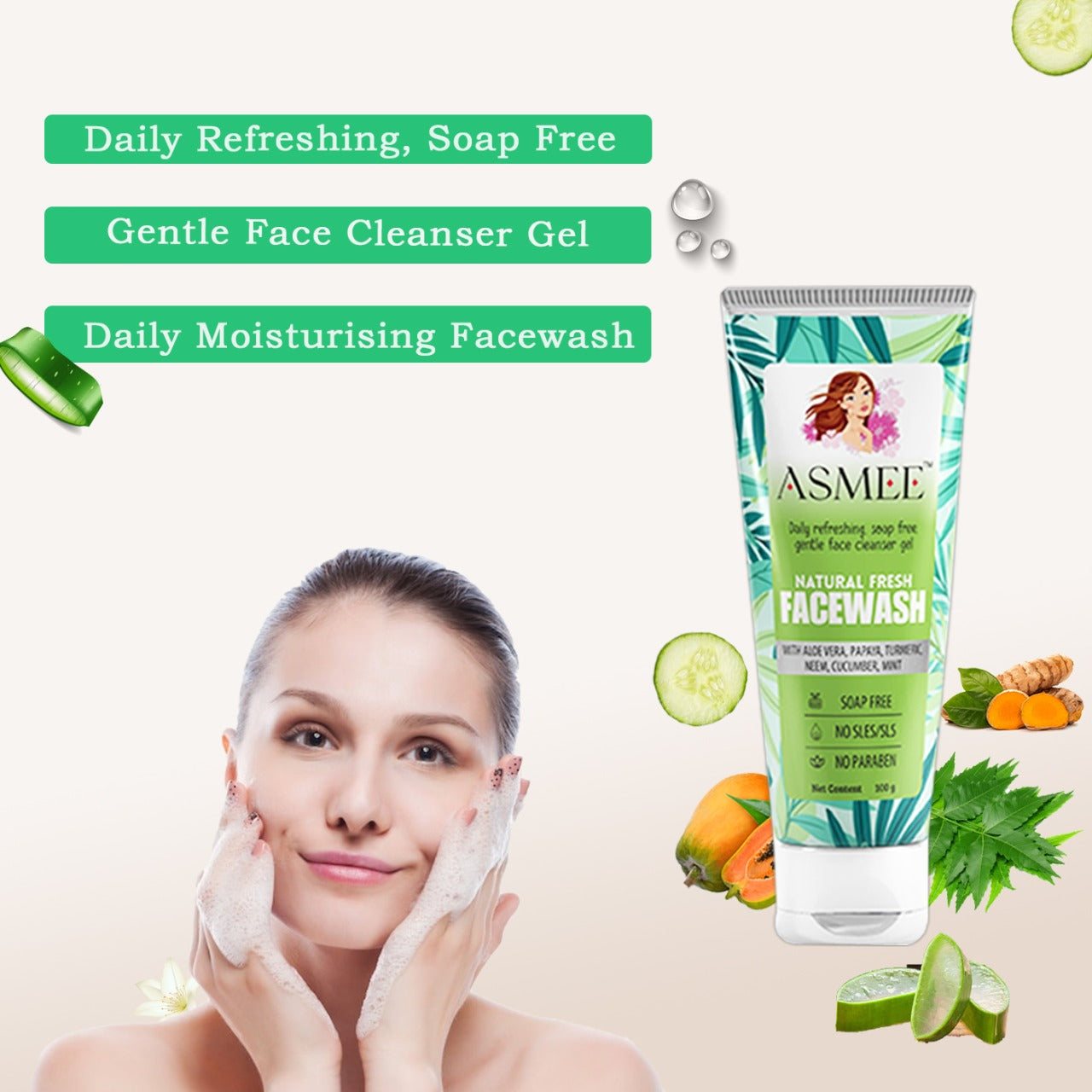 Asmee Natural Fresh Facewash (Pack of 2)