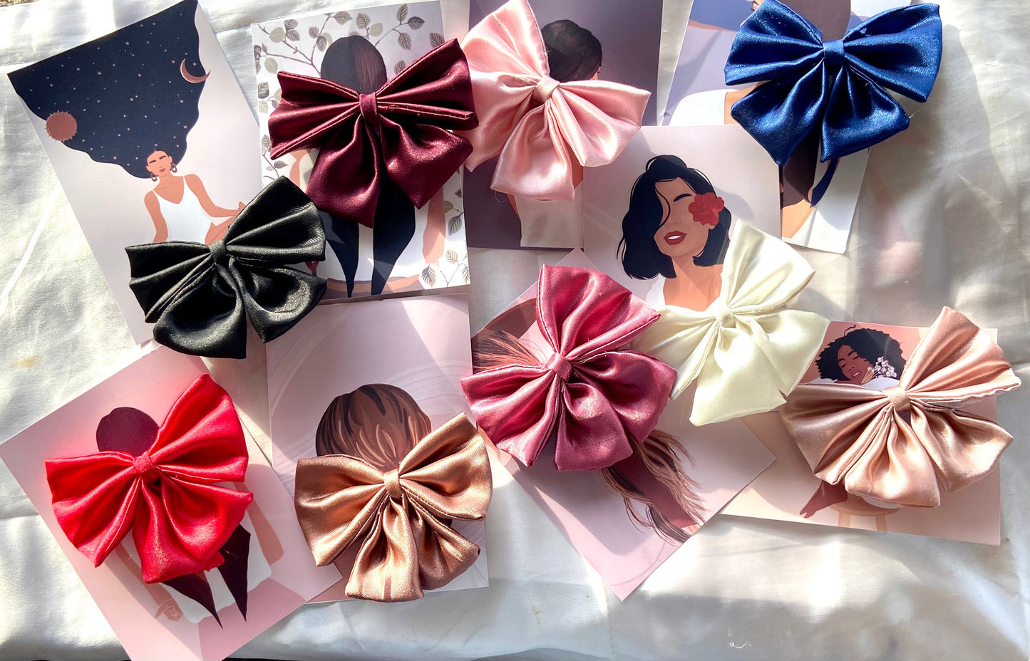Satin Bow clips