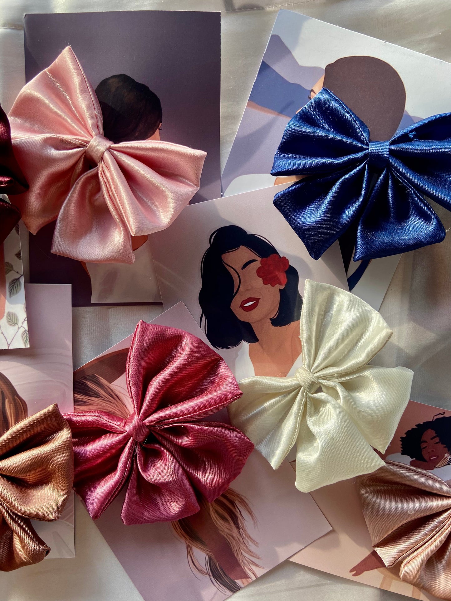 Satin Bow clips