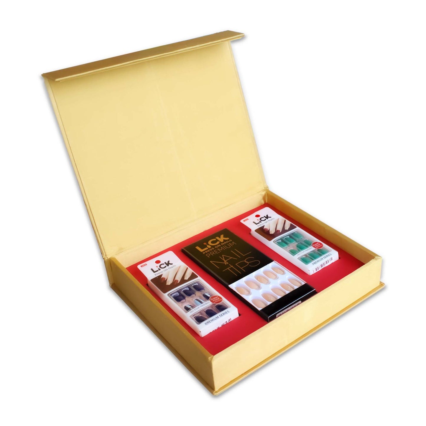 Stick On Nails | Artificial False Fake Press on Nails for Wedding Festival Bridal Gift Set