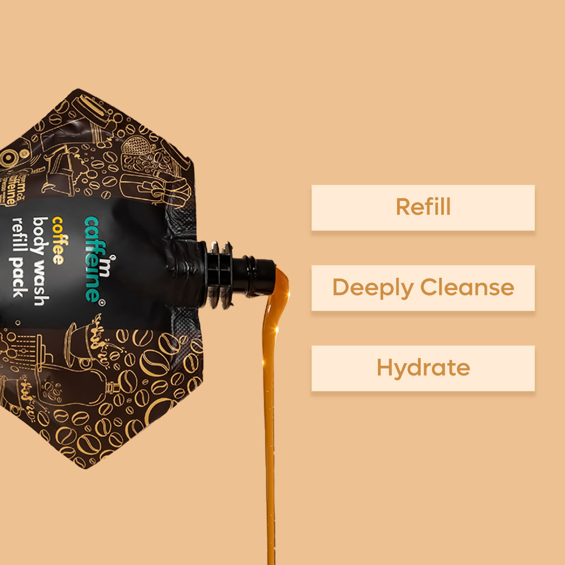 mCaffeine Coffee Body Wash Refill Pouch