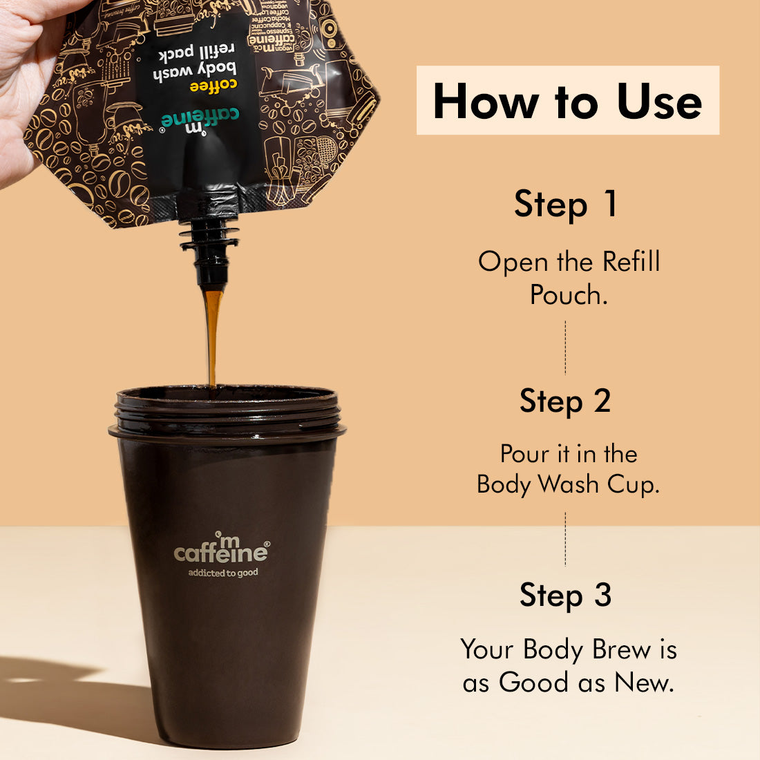 mCaffeine Coffee Body Wash Refill Pouch