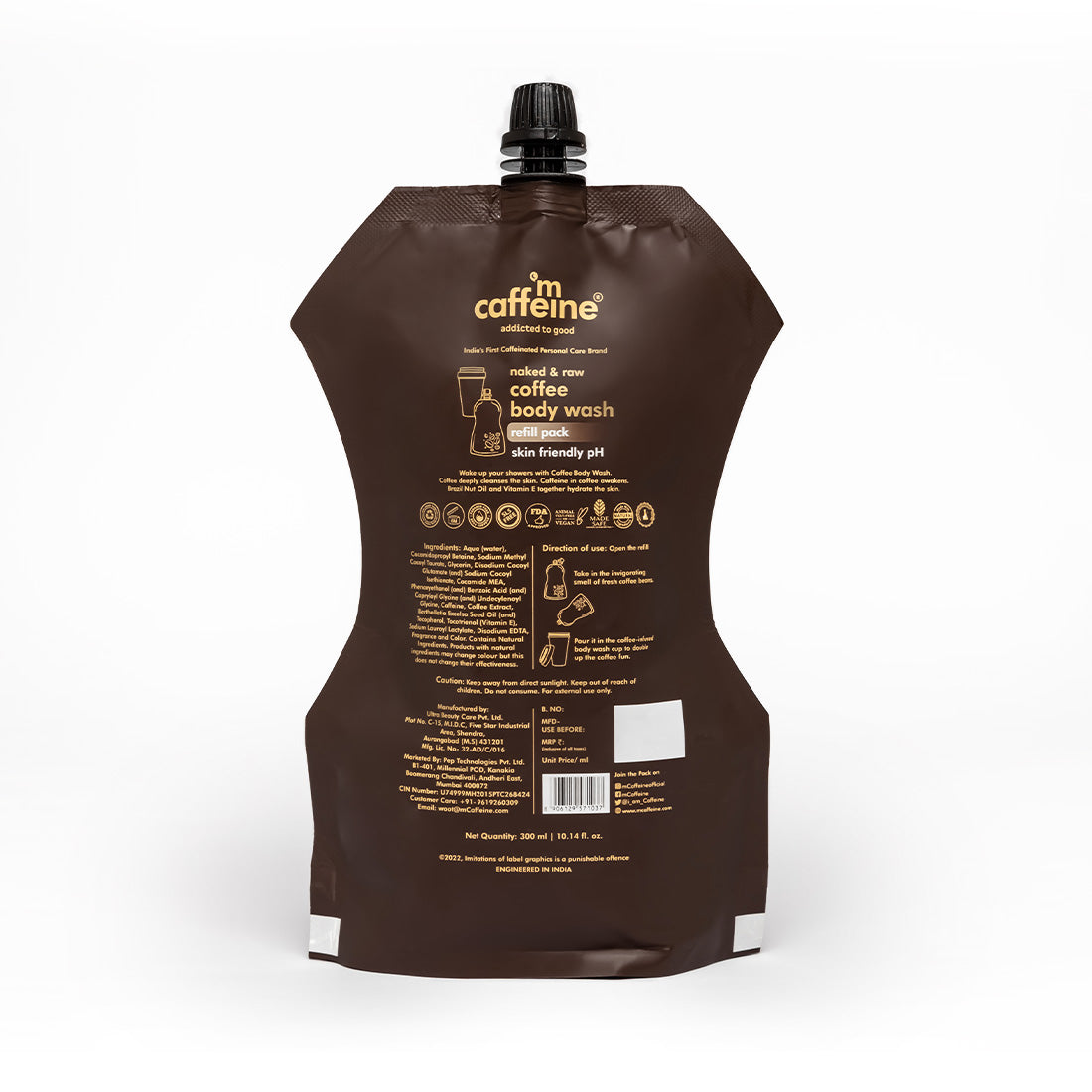 mCaffeine Coffee Body Wash Refill Pouch