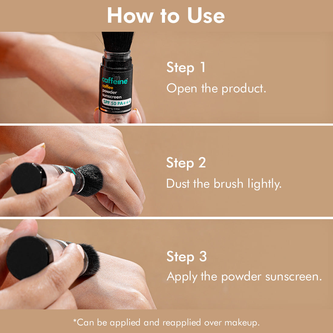 mCaffeine SPF 50 PA+++ Coffee Powder Sunscreen - 100% Mineral, Matte Sunscreen with No White Cast
