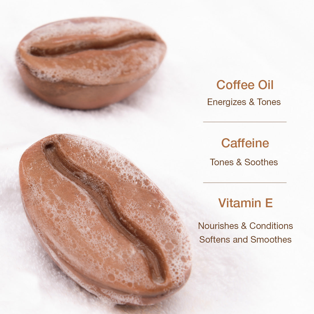 mCaffeine Deep Cleansing Coffee Soap with Vitamin E for Soft & Smooth Skin - Grade 1 Non Drying Soap