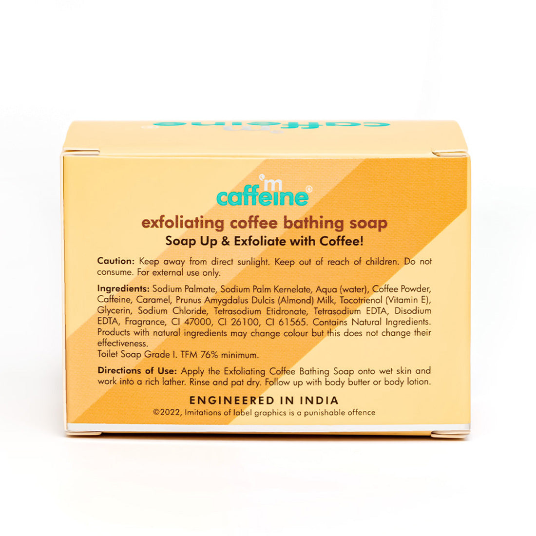 mCaffeine Exfoliating Coffee Bath Soap with Caramel & Almond Milk for Tan Removal & Moisturization