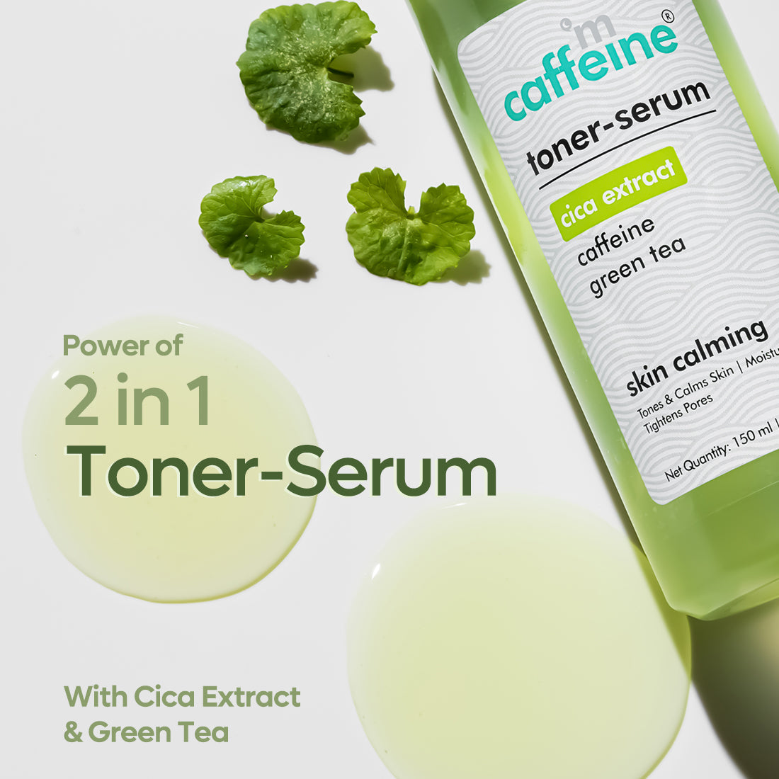 mCaffeine Cica 2in1 Toner-Serum with Green Tea - Calms & Tones Skin, Tightens Pores & Moisturizes
