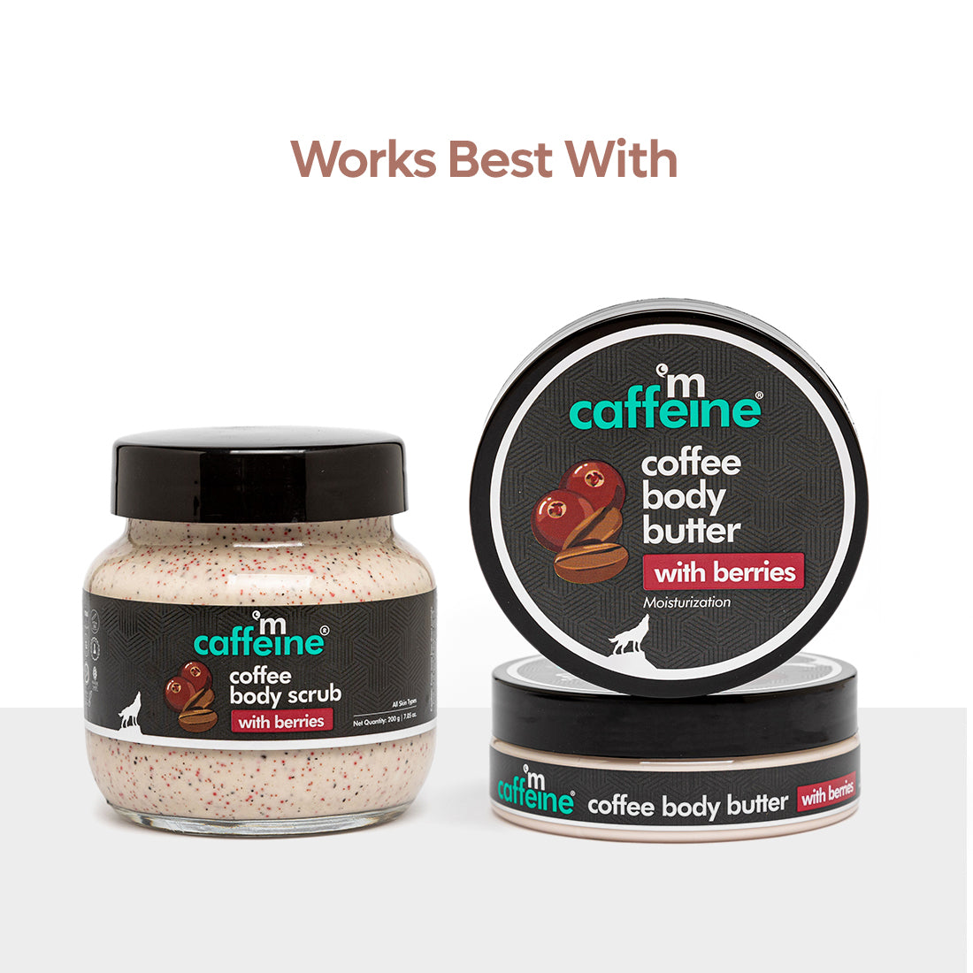 mCaffeine Coffee & Berries Body Butter with Shea Butter - Deeply Moisturizes & Nourishes Dry Skin