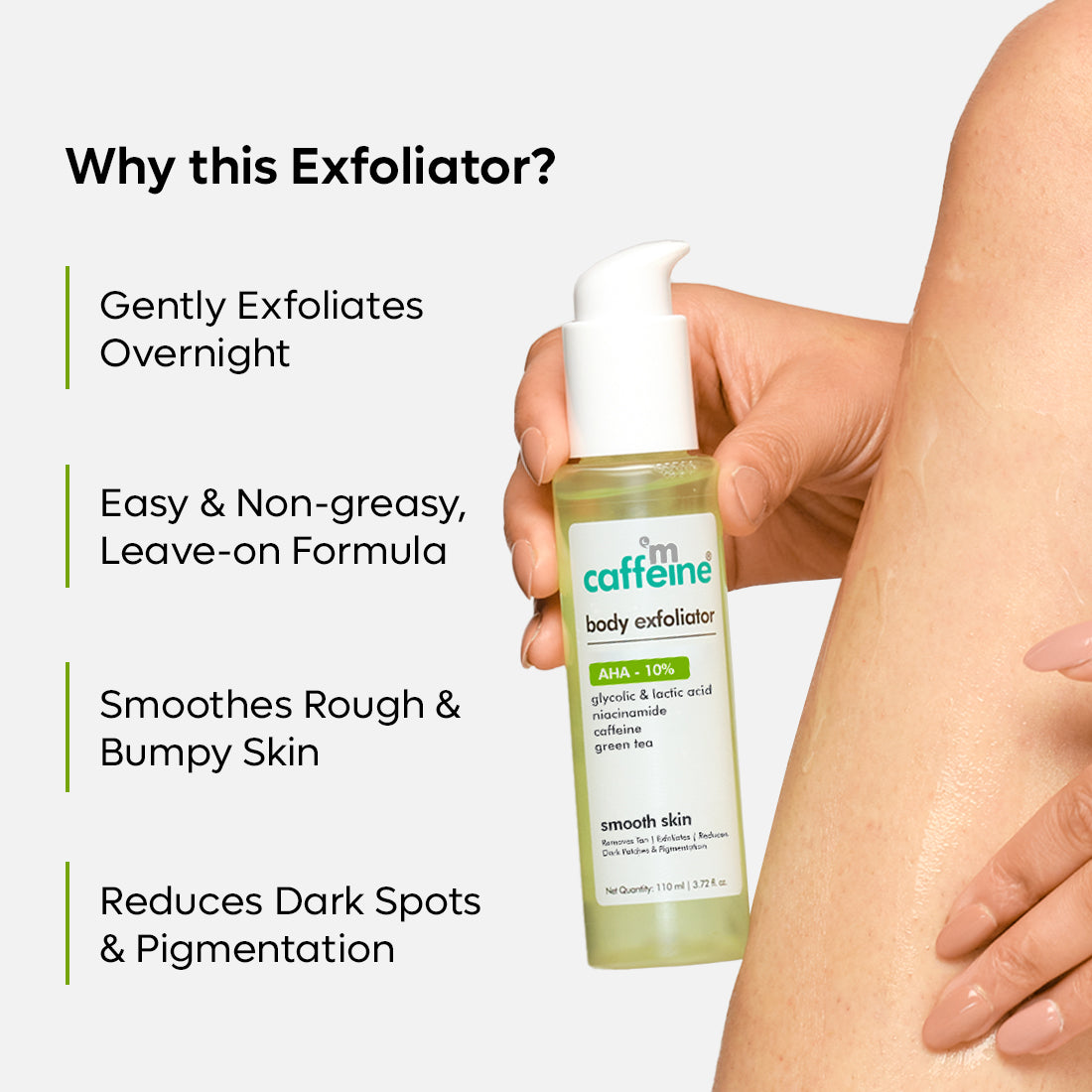 mCaffeine Body Exfoliator with AHA- 10% & Green tea