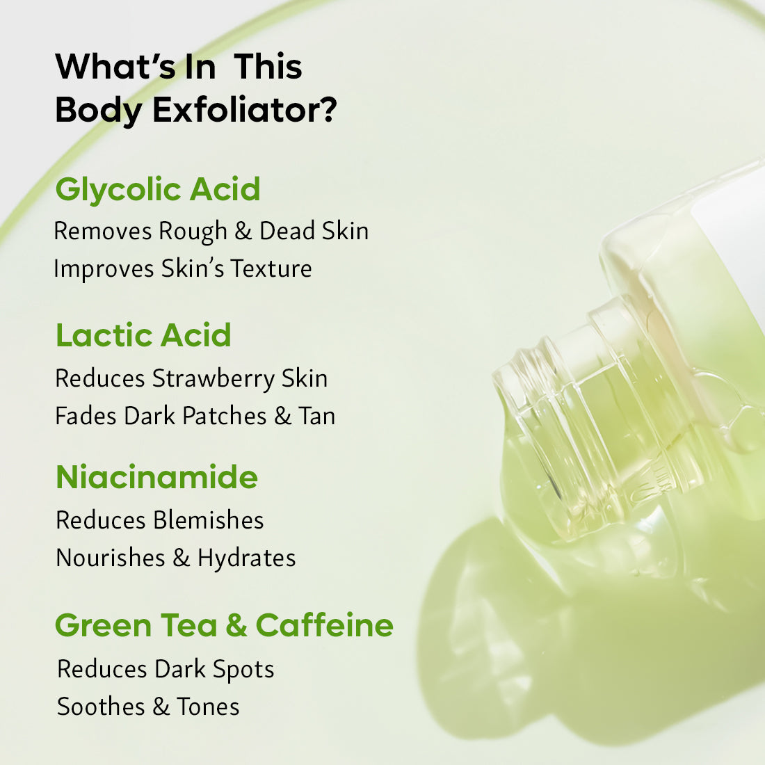 mCaffeine Body Exfoliator with AHA- 10% & Green tea