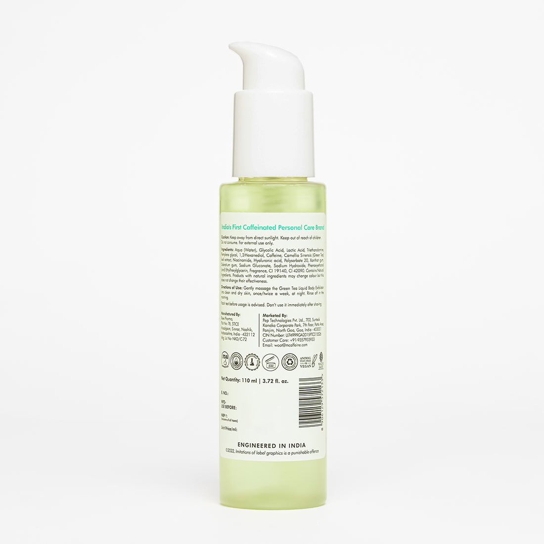 mCaffeine Body Exfoliator with AHA- 10% & Green tea