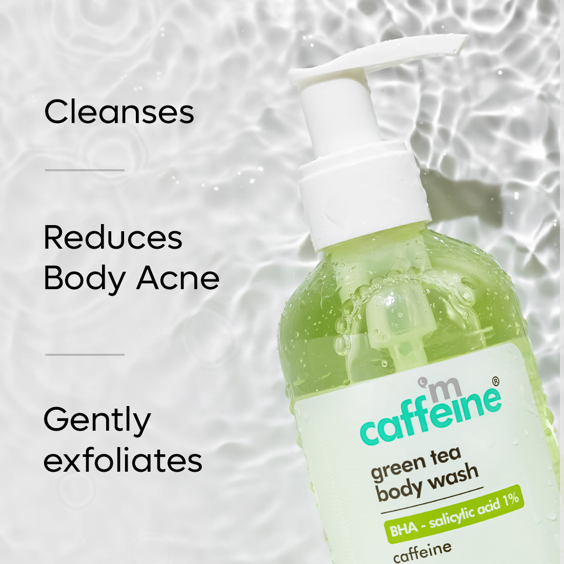mCaffeine Green tea body wash with BHA Salicylic acid - 1%