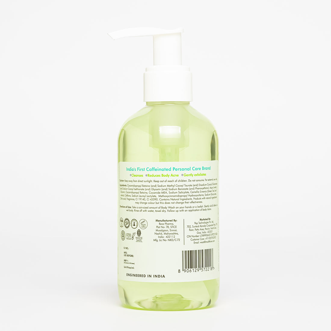 mCaffeine Green tea body wash with BHA Salicylic acid - 1%