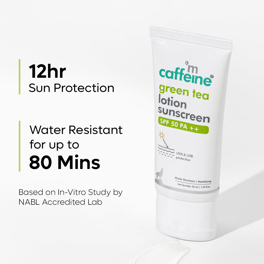 mCaffeine Green Tea Lotion Sunscreen SPF 50 PA ++