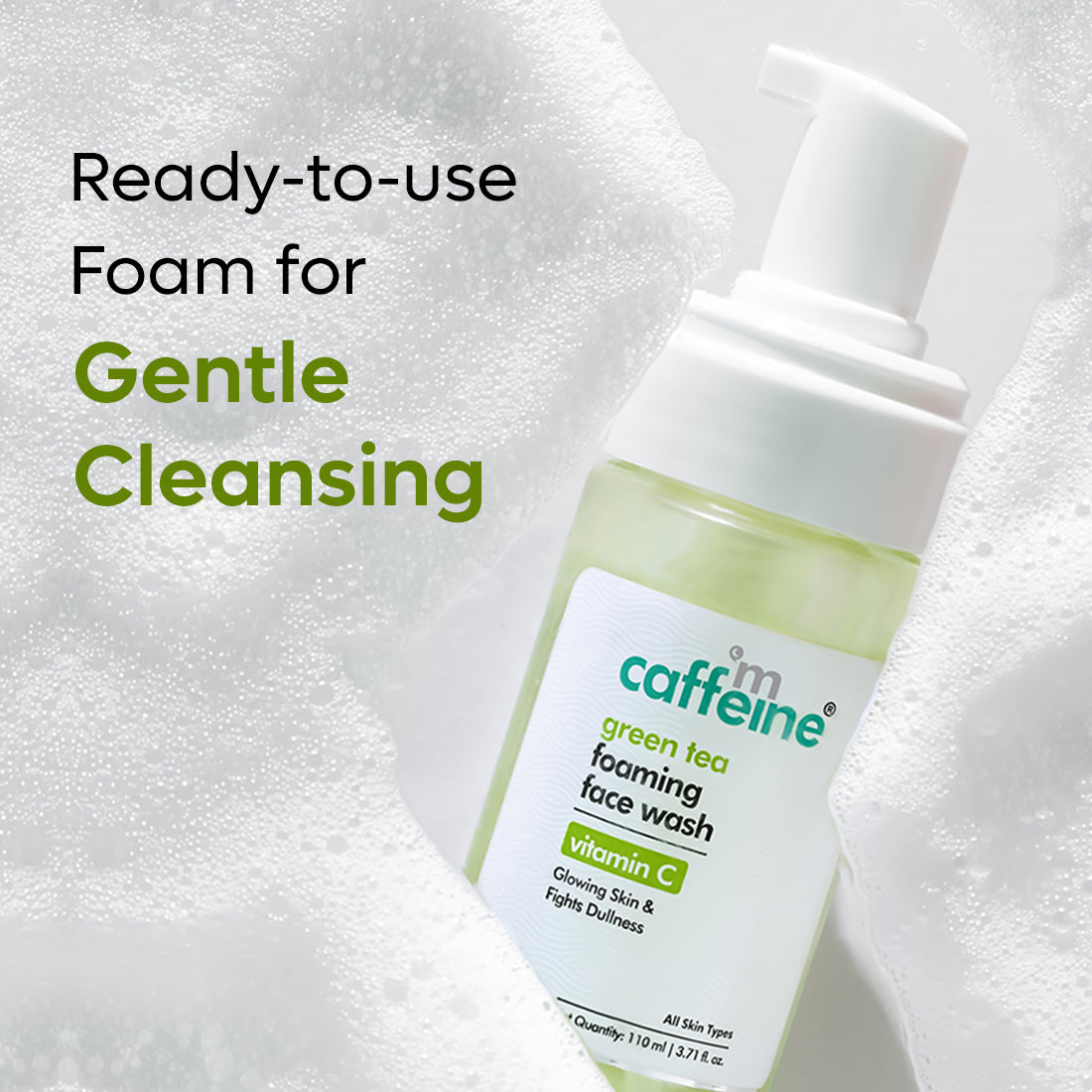 mCaffeine Green Tea Foaming Face Wash with Vitamin C