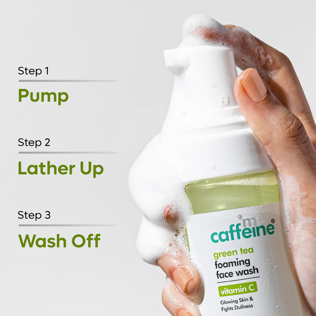 mCaffeine Green Tea Foaming Face Wash with Vitamin C
