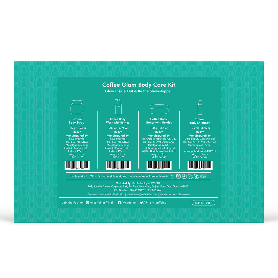 mCaffeine Coffee Glam Body Care Kit