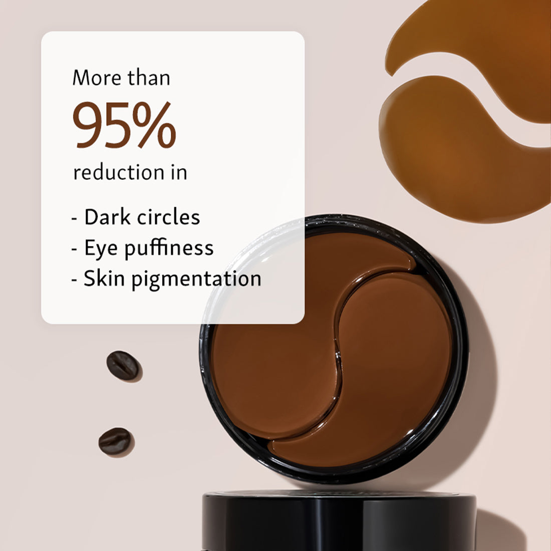 MCaffeine Coffee Hydrogel Under Eye Patches for Dark Circles with Hyaluronic Acid | 30 Pairs
