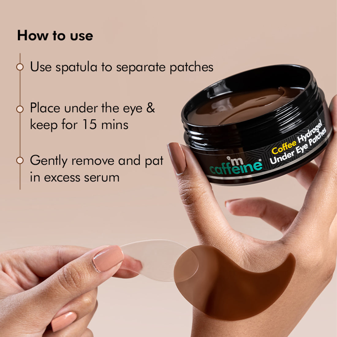 MCaffeine Coffee Hydrogel Under Eye Patches for Dark Circles with Hyaluronic Acid | 30 Pairs
