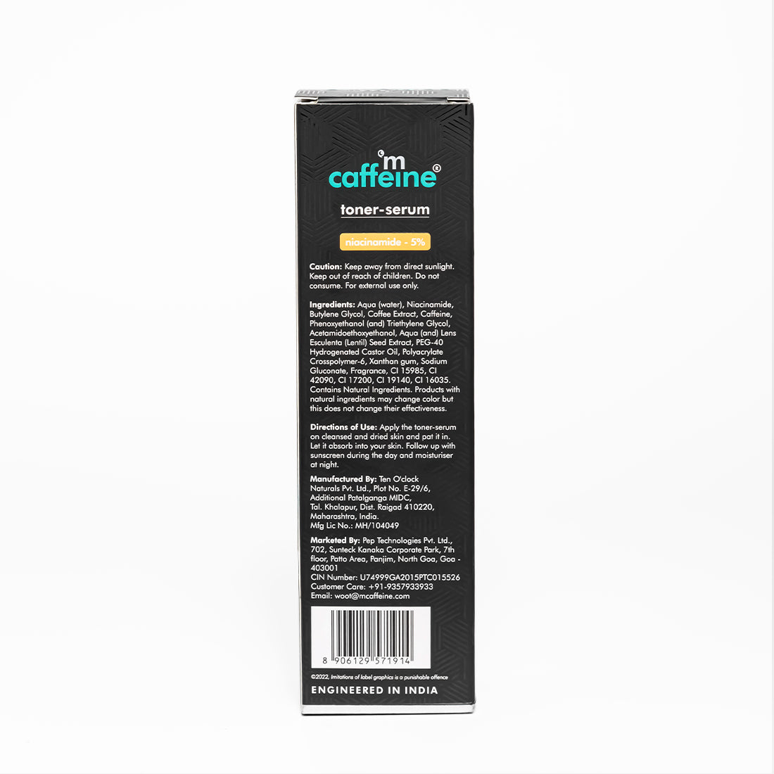 mCaffeine 5% Niacinamide 2in1 Toner-Serum with Coffee for Pore Tightening | Fades Blemishes