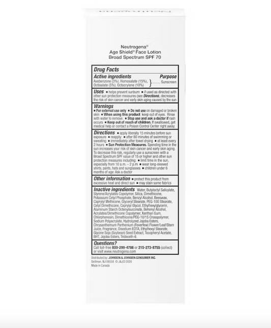 Age Shield® Face Oil-Free Oxybenzone-Free Sunscreen Broad Spectrum SPF 70 - 3 oz