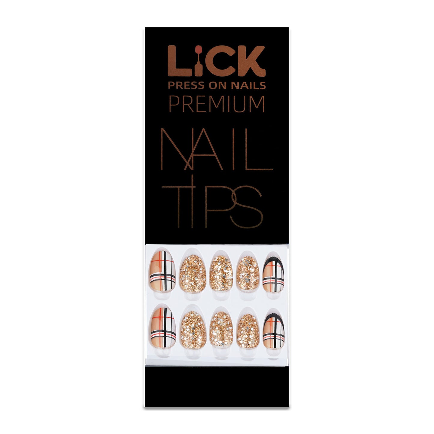 Lick Nail Check Print Nude