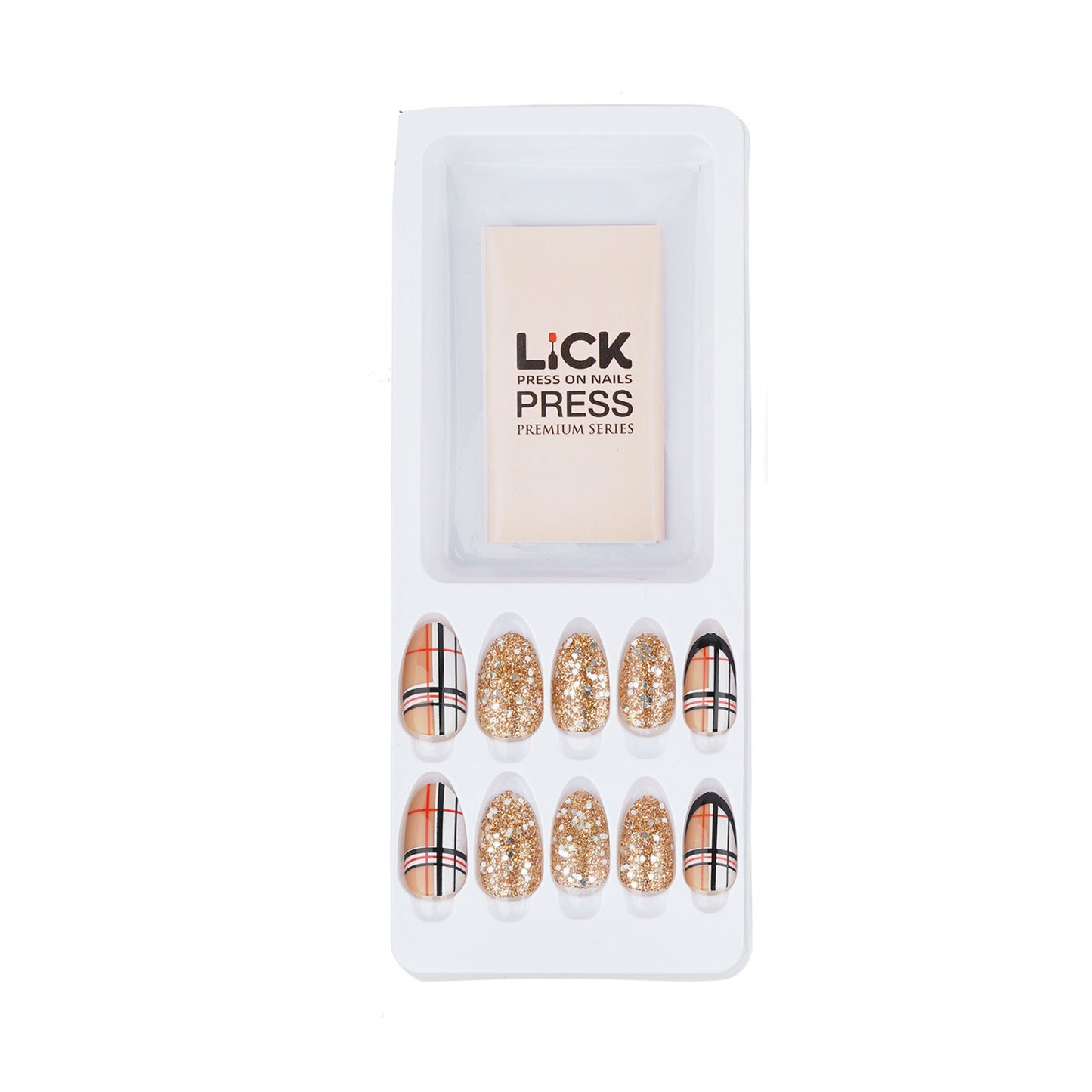 Lick Nail Check Print Nude