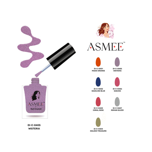 Asmee Combo of 3 Classic Nail Polish - Coral Rose, Wisteria, Magic Orange