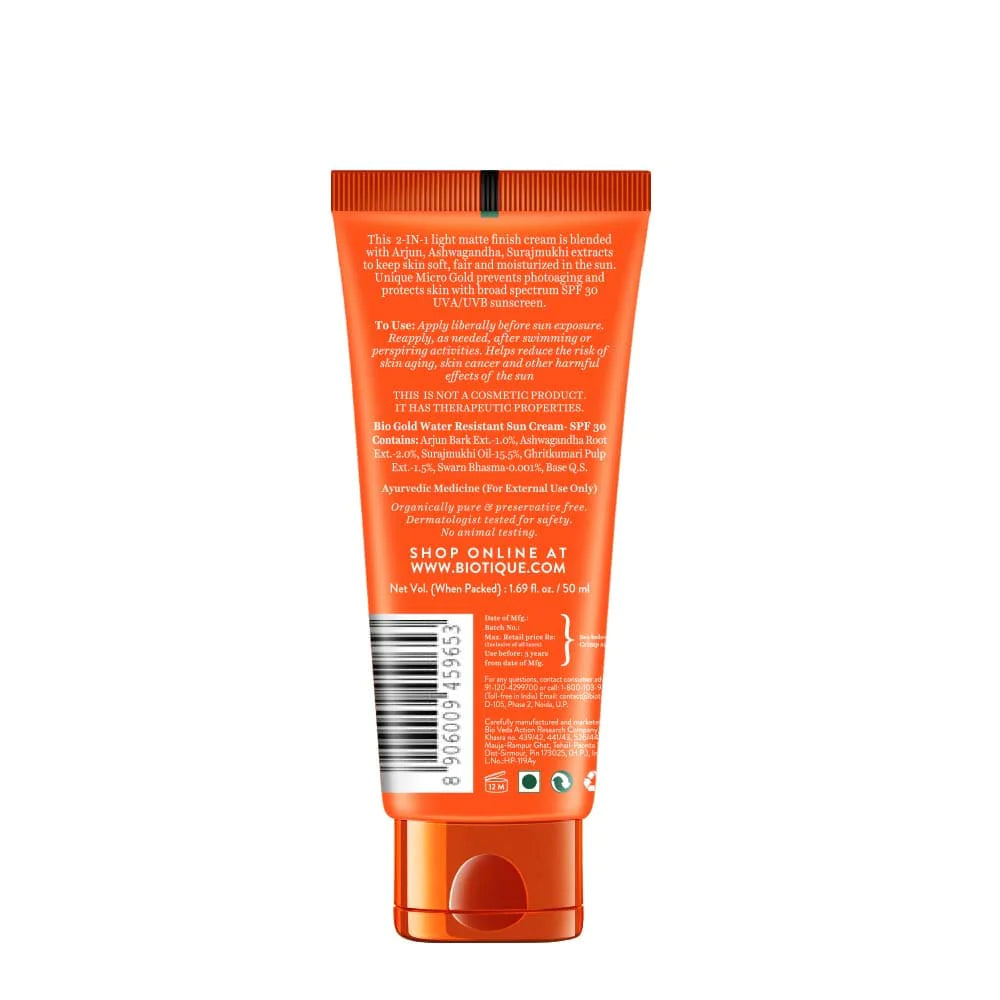 Bio Gold Water Resistant Sun Cream Spf-30