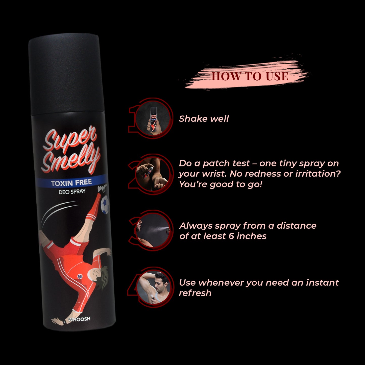 Whoosh Natural Long Lasting Deodorant Spray