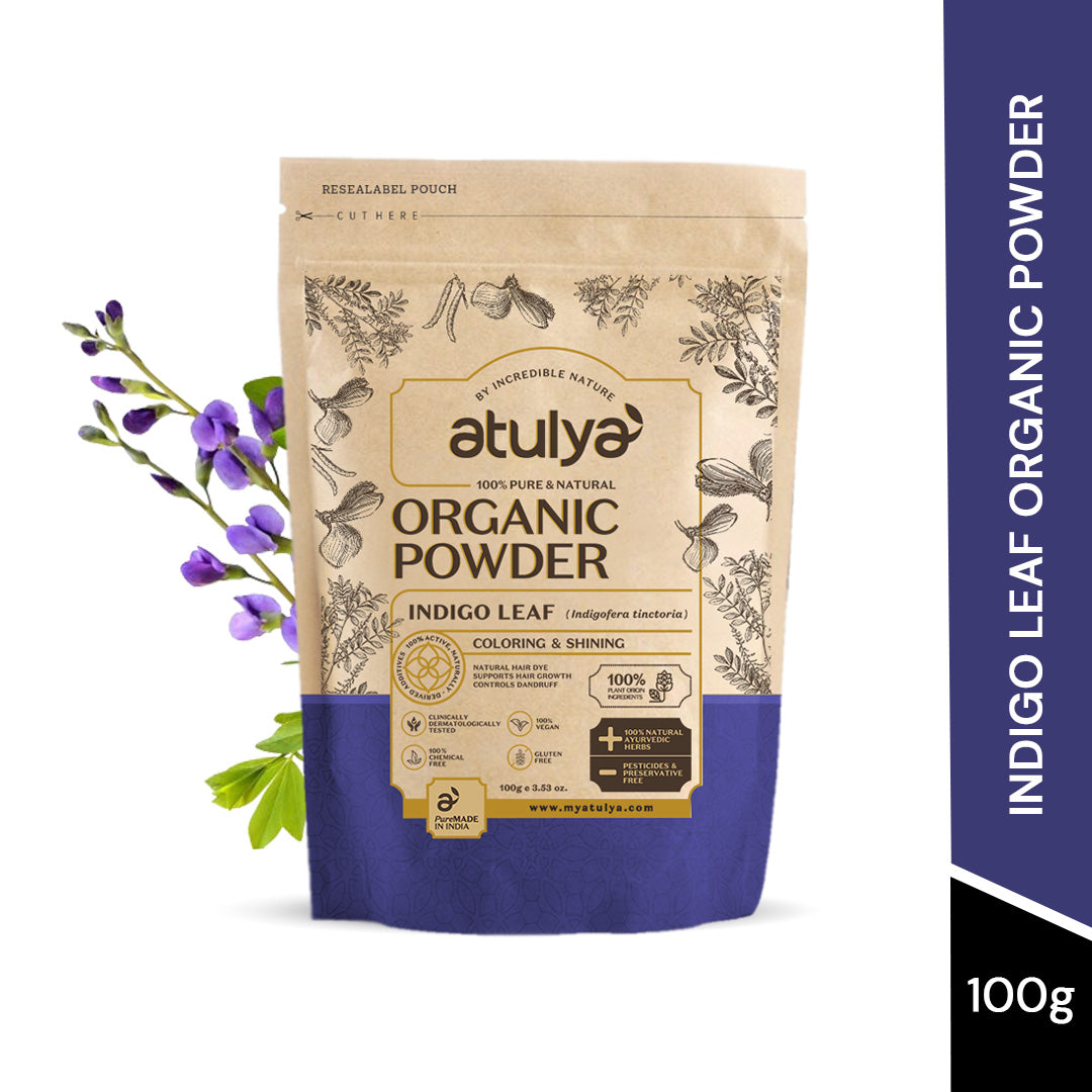 Atulya Indigo Organic Powder | Natural Hair Colour & Conditioning | 100 g
