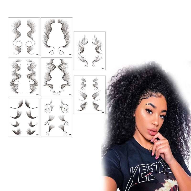 Hairline Temporary Tattoo Stickers for Women Girls | Fashion Curly Hair | Waterproof | Non-Toxic | Natural Looking - JS06