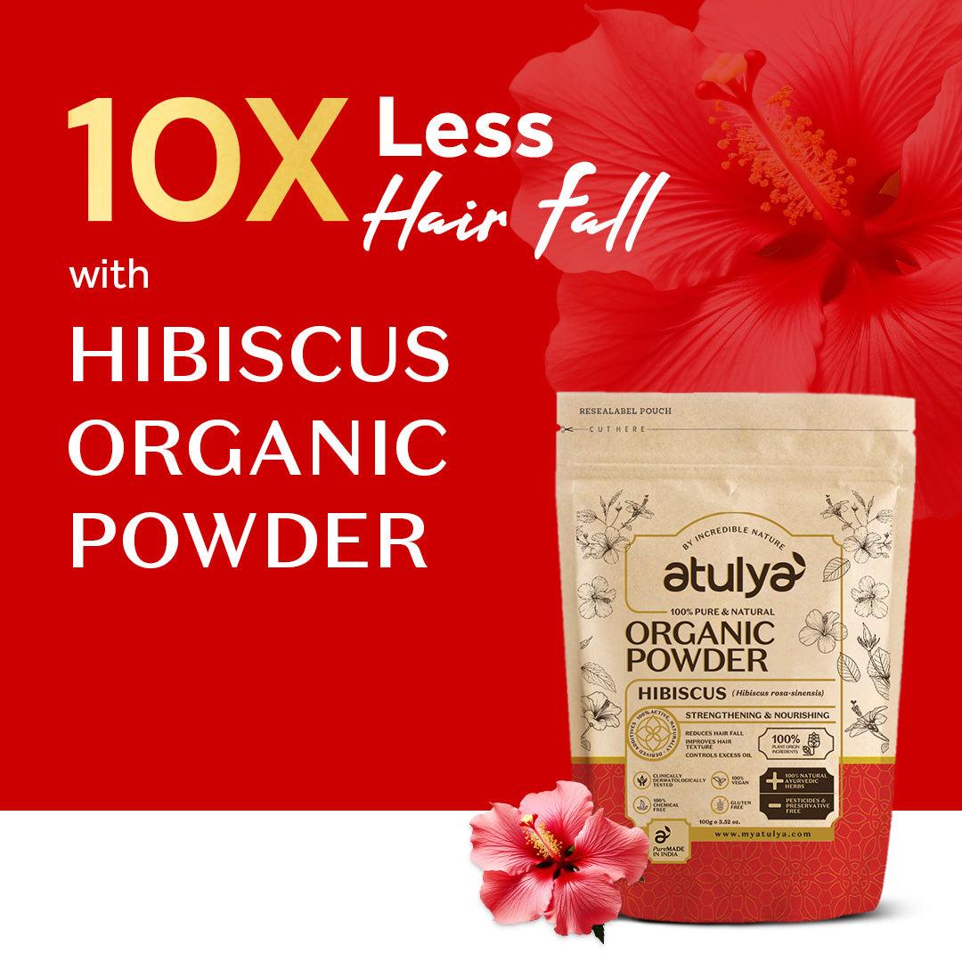 Atulya Hibiscus Organic Powder | Supports Hair Growth & Shine | 100 g
