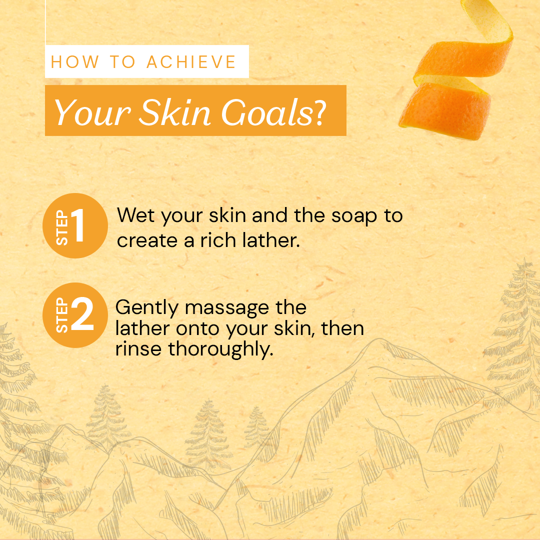 Atulya Orange Peel Soap | Brightens Skin, Deep Cleanse | SLS & Paraben Free | For all skin types | 125 gm