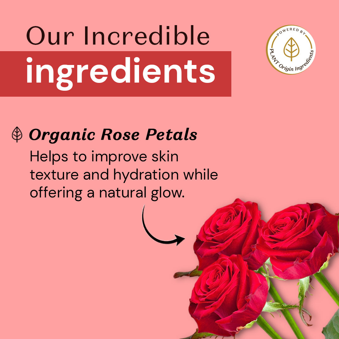 Atulya Rose Petals Organic Powder | Softens Skin, Brightens Complexion | 100 g