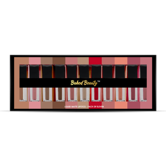 Matte Liquid Lipstick With Long Lasting, Hydrating & Lightweight Infused with Vitamin E & Jojoba Oil, Set of 11, 1.5ml each