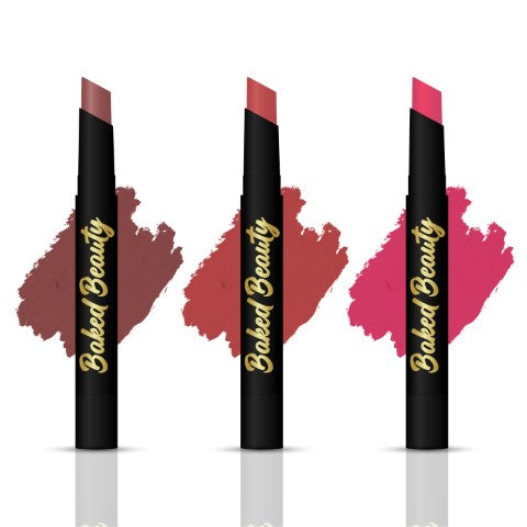 Lip Crayon Lipstick with Light Weight & Nourishing Formula, Midnight Kiss, Set of 3, 2.5g each