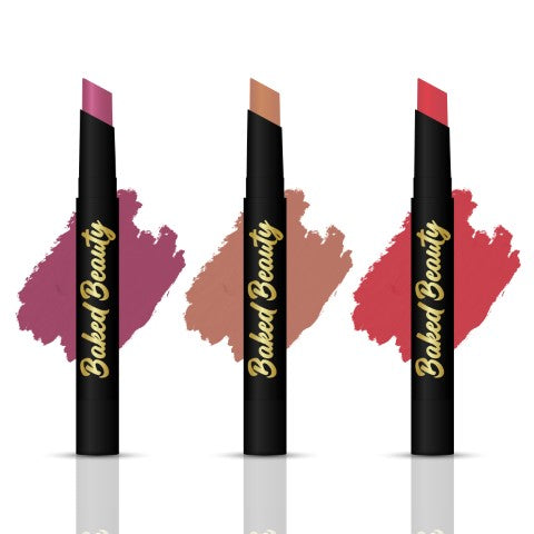 Lip Crayon Lipstick with Light Weight & Nourishing Formula, Forget Me Not, Set of 3, 2.5g each