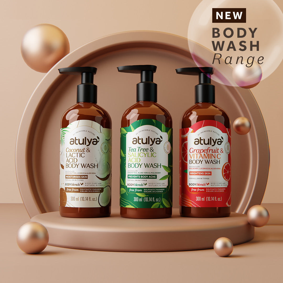 Atulya Coconut & Lactic Acid Body Wash | Hydrating & Gentle Exfoliation | SLS & Paraben Free | For All Skin Types | 300 ml