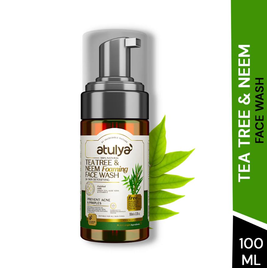 Atulya Tea Tree & Neem Foaming Face Wash With Pump | Prevents Acne - 100ml
