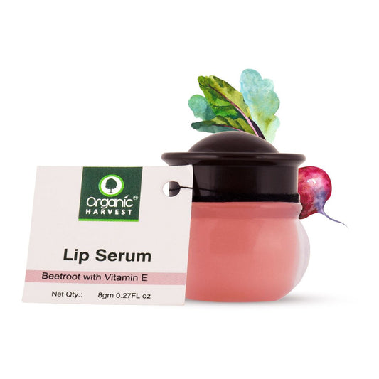 Lip Serum Beetroot With Vitamin E, Naturally Brightens & Softens the Dark Lips, Soft & Plumped Lips For Men & Women, Best for Dry & Chapped Lips, 100% Organic, Paraben Free - 8gm