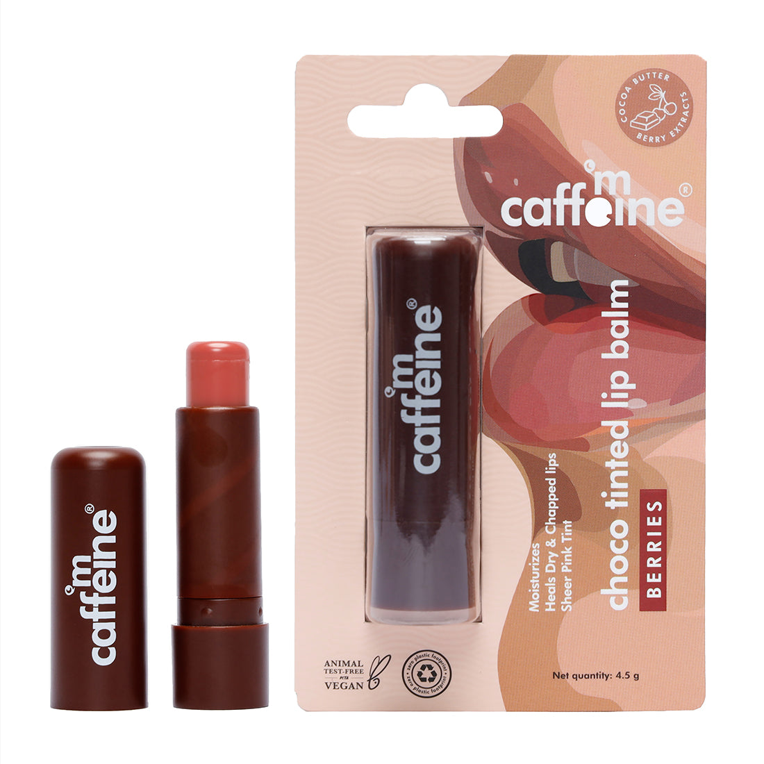 mCaffeine Choco Tinted Lip Balm with Berries