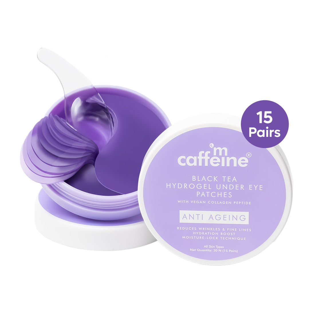 mCaffeine Black Tea Under Eye Patches | Collagen Peptide