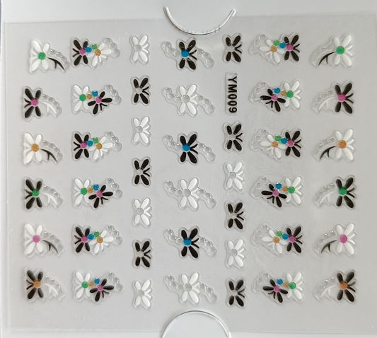 3D Self-Adhesive Nail Art Stickers - Multicolor Butterflies 009