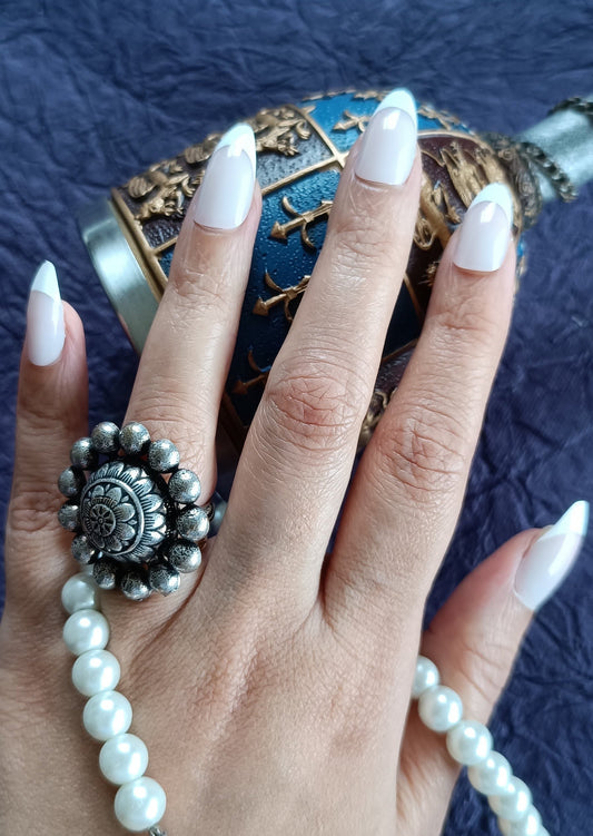 Acrylic/ Press-on Designer Nails with Glue Tabs | Artificial Nails Under 50 - Almond shaped Pink French Tips