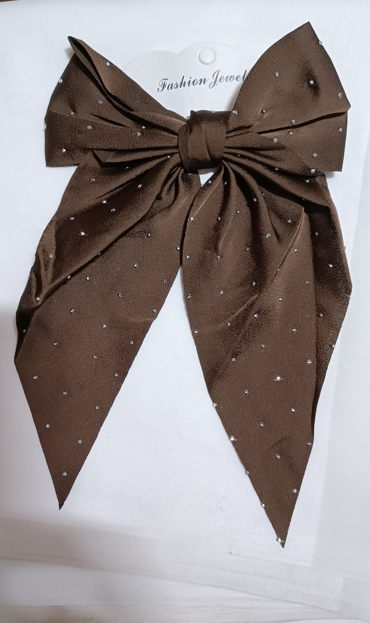 Silver Dotted Satin Hair Bows Clips for Girls, Ribbon Bow for Women Hair, Large Satin Bows for Hair Long-Tail Alligator Clips Big Hair Bow Girls Hair Accessories